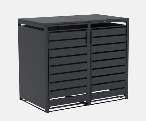 120-2 Anthracite Garbage Can Storage Box for double bins