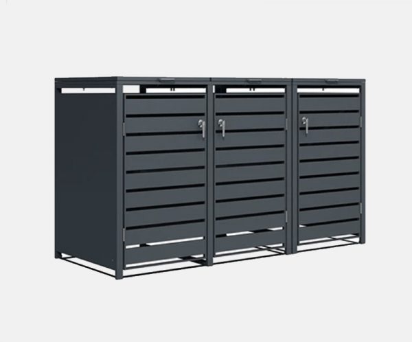 120-3 wheelie bin cover garden shed 3 compartments